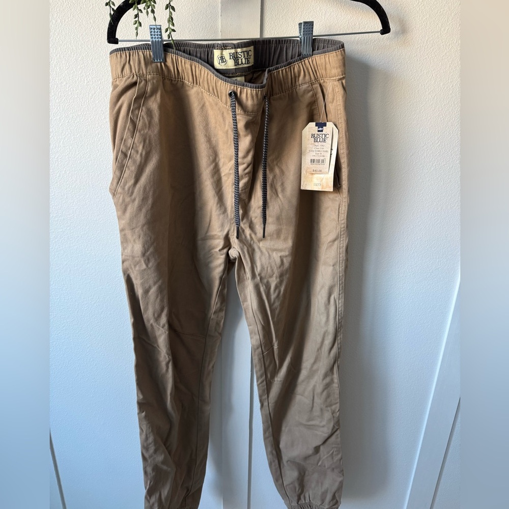 Rustic Blue Khaki Men's Tan Jogger Pants